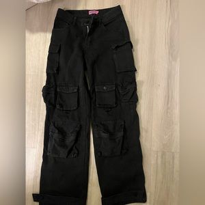 Edikted black cargo pants